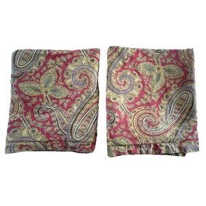 Lauren Ralph Lauren Edmonton Paisley Standard Pillow Shams Set Pair Red Gold